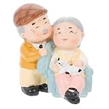 VANZACK Resin Figur Älteres Ehepaar Robust Handgefertigt Desktop Ornament Hochzeitstag Geschenk Für Tisch Büro Wohnkultur Kuchenaufsatz Kreative Dekoration