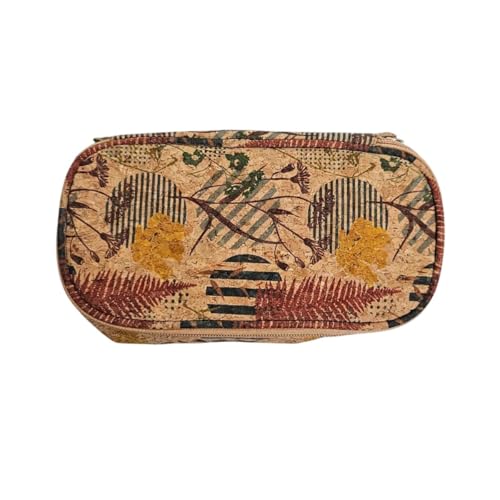 Estojo Escolar Duplo Natureza Abstrata Azul Organizador Fofo