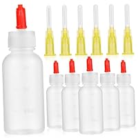 EXAOMBLE Nadelspitze Kleber Applikator Flasche 30Ml Präzisions Squeeze Flasche Mit Skalierung Für Flüssigkeiten Dosierung Bastel Zubehör 6Er Set