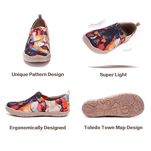 Image of UIN Women's Artistic Slip-On Shoes Vibrant Floral Casual Loafers Lightweight Comfortable Travel Footwear