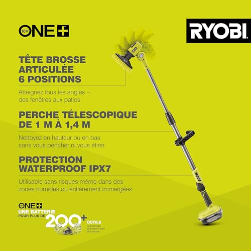 Ryobi Brosse motorisée télescopique 18V One+ sans batterie ni chargeur R18TPS 0 - vue 3