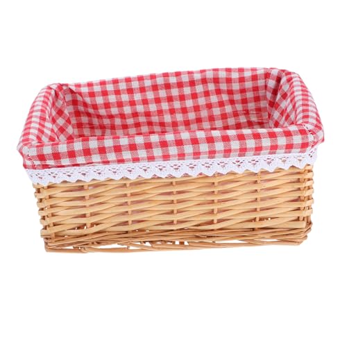 SUPVOX Rattan Storage Basket for Kitchen Wicker Toys Basket Willow Woven Material for Home Office Organization and Shelf Display