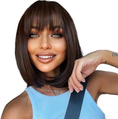 HOC189-1 Shoulder Length Brown Wig With Fringe main image 0