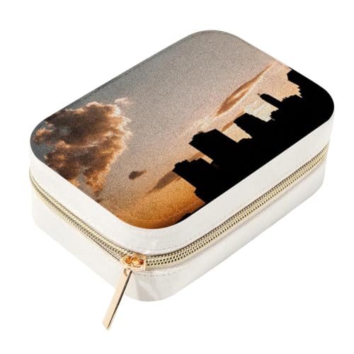 Boîte de rangement portable en velours Urban Skyline avec compartiments - 2