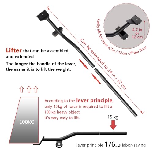 ONEON Furniture Movers with Wheels & Lifter Set, 360° Rotation Wheels Dolly, 660 Lbs / 300 Kg Capacity, for Moving Heavy Furniture, Refrigerator, Sofa, Cabinet