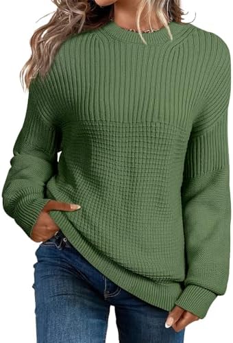 EVALESS Sweaters for Women Cute Lantern Sleeve Pullover Sweater C...