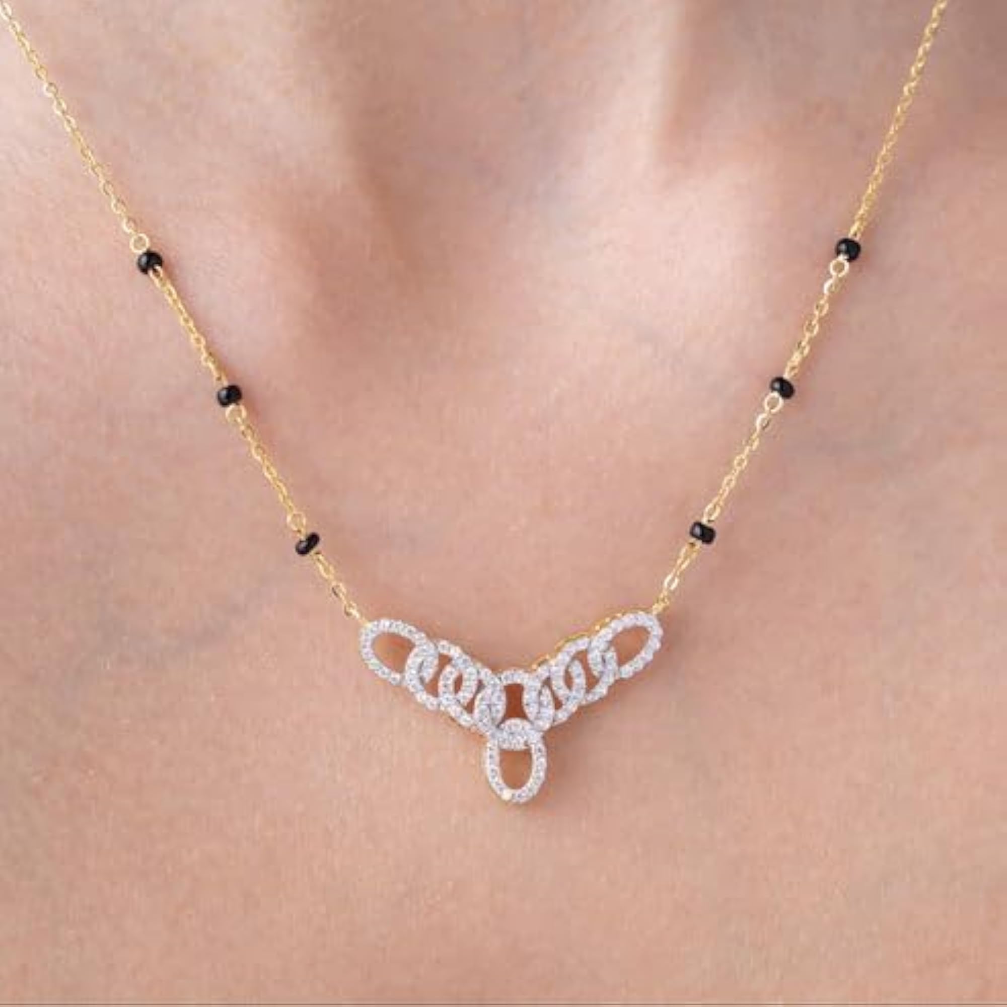 Women's 18k Gold Vermeil Interlinked Mangalsutra, Dainty