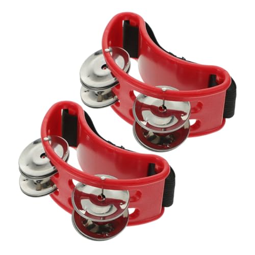 Holibanna 2Pcs Foot Tambourine Bell Shaker Percussion Instrument Durable Foot Shaking Bells for Band Shows Music Performances and Versatile Accompaniment