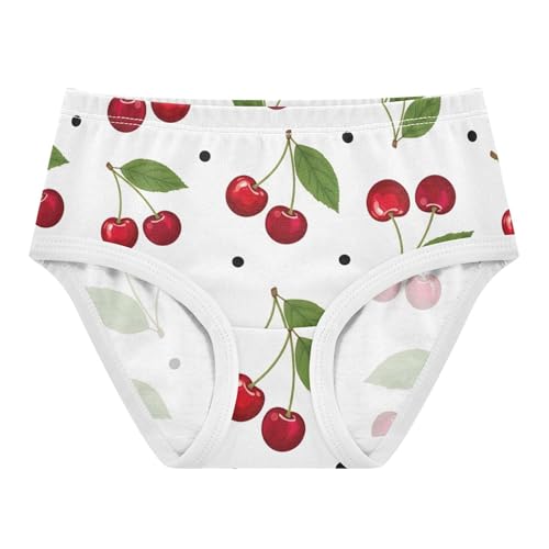 Cotton Girls Underwear Toddler Cherries Leaves Black Dots White Panties for Girl Flower Briefs Underpants 2t