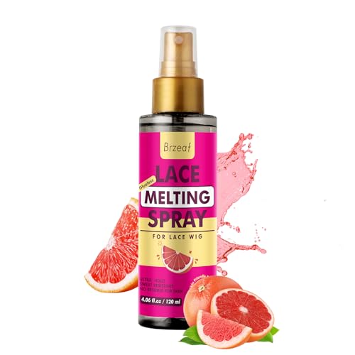Brzeaf Lace Melting Spray and Holding Spray(120ml), Dries Quickly & Super Hold, Melting Spray for Lace Wigs, Wig Spray Glue, Gentle and Safe, Wig Melting Spray & Hair Adhesive for Wigs