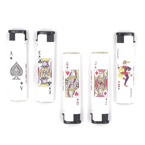 Image of Windproof Jet Flame Refillable Combo Pack of 5 Cigarette Lighter Pocket Lighter (White)