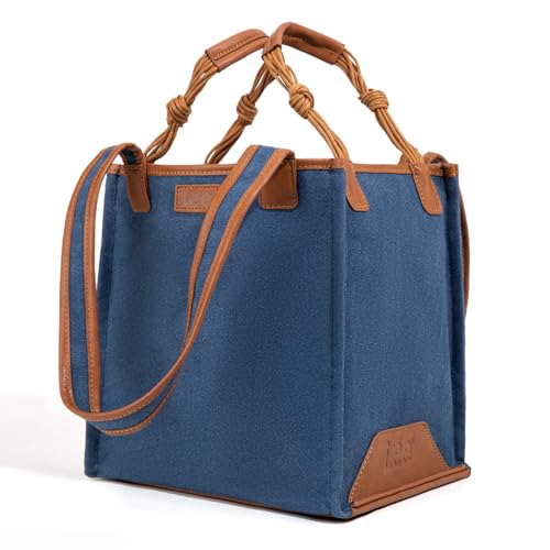 Image of Montana West x Lee Canvas Tote Bag for Women Square Shoulder Handbag with Multiple Pockets for Work and Travel