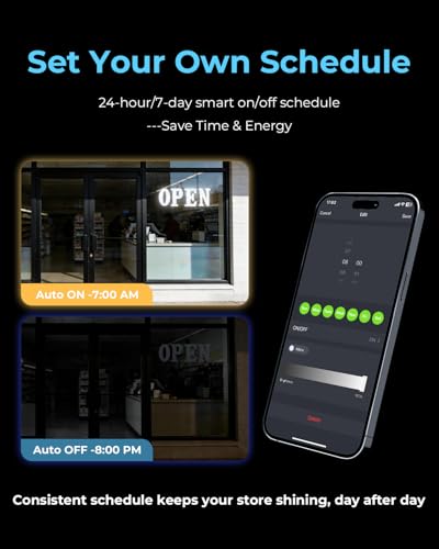 Image of Open Sign for Business, 30 inchx10 inch Jumbo Open Sign with Timer and Remote Control, Dynamic Light Modes Led Signs for Storefront Window Bar Salon Cafes Retail Shops White