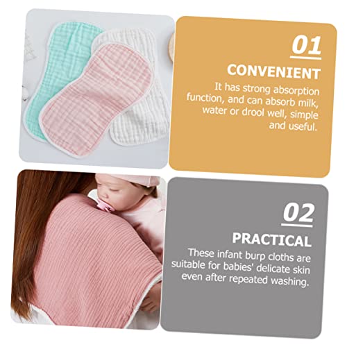5Pcs Soft Cotton Burp Cloths Extra Absorbent Feeding Rags Multi for Spit Up and Drooling Gentle Skin3