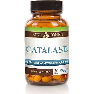 Suzy Cohen Catalase 12,500 Catu Dietary Supplement, Liver Enzyme, Neutralize Hydrogen Peroxide, Supports Healthy Skin, Hair, Blood, Cholesterol, 30 DR