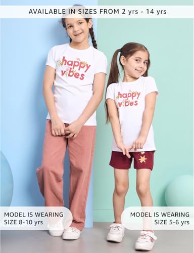Image of Amazon Brand - Symbol Girls 100% Cotton Graphic Printed Half Sleeves Regular fit T-Shirt