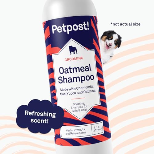 Petpost | Oatmeal & Chamomile Shampoo for Dogs with Dry Skin – Naturally Heals, Protects, Rejuvenates Dog Skin & Coat – Oatmeal, Chamomile, Aloe & Yucca Formula 8 oz. Petpost | Oatmeal & Chamomile Shampoo for Dogs with Dry Skin – Naturally Heals, Protects, Rejuvenates Dog Skin & Coat – Oatmeal, Chamomile, Aloe & Yucca Formula 8 oz.