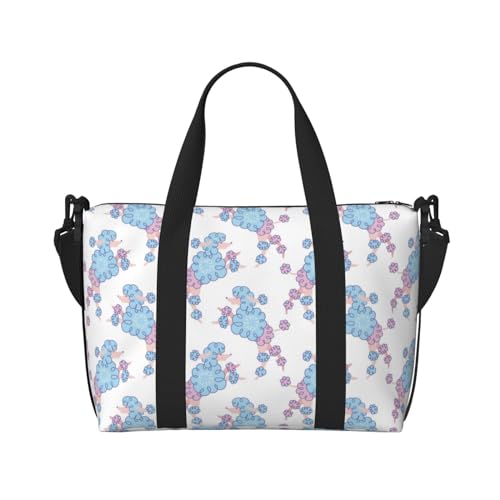 Sac ordinateur portable 15 pouces caniche bleu - Grand cabas de voyage mixte