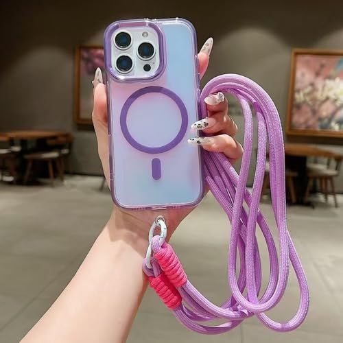 Étui à ventouse magnétique pour iPhone 15 Plus housse violette