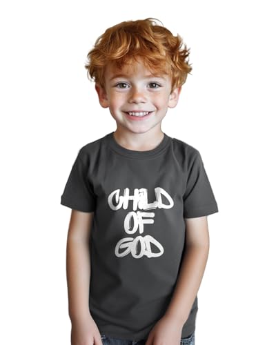 Image of Christian T-Shirts Child of God Shirt Kids Toddler Cute Girls Boys Short Sleeve Tops Graphic I'm A Child of God Tee 2-8 Years