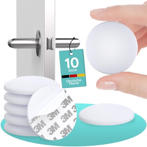 Homery Türstopper Wand selbstklebend Weiß [10 Stück] 40mm Gummipuffer Wandpuffer selbstklebend als Türklinkenpuffer Türanschlagpuffer Türpuffer Wand zum Kleben Wandschutz für Türen