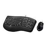Adesso AKB-150CB - Ergonomic Keyboard and Mouse Combo, Wired, Multimedia Hotkeys, Split Keys Design, Built-in Palm Rest for Comfort - Compatible for PC & Windows XP/7/8/10