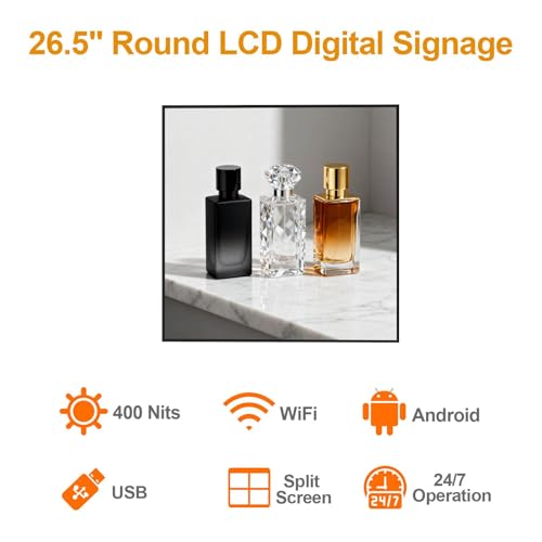 Image of 33.2 inch Square Digital Signage, 400nits High Brightness LCD Monitor Advertising Display,Indoor Digtal Signage, CMS /U-Disk Plug&Play, Smart Split Screen, 24 /7 Operation, HD-MI /USB /WiFi /Android System