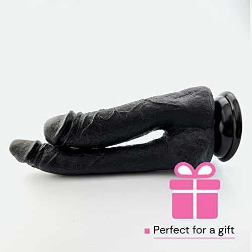 Schwarz Dildo Doppeldilos Sexspielzeug Für Lesben Silikon Wasserresistent Doppel Doppelseitiger Dildo Für Frauen Sextoy Dong Long D27 – Bild 6