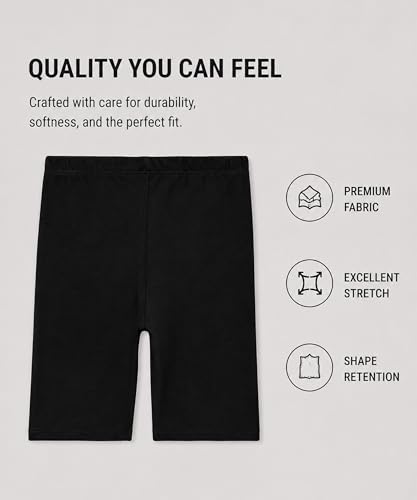 Image of KYDA KIDS Girls's Stretchable Anti Bacterial Cycling Shorts, Yoga & Workout Gym Shorts (Pack of 3)