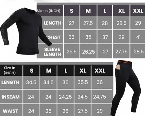 Image of NEVER LOSE Men's Workout Set Compression Shirt and Pants Top Long Sleeve Sports Tight Base Layer Suit Quick Dry & Moisture-Wicking (Compression Workout Set Combo)