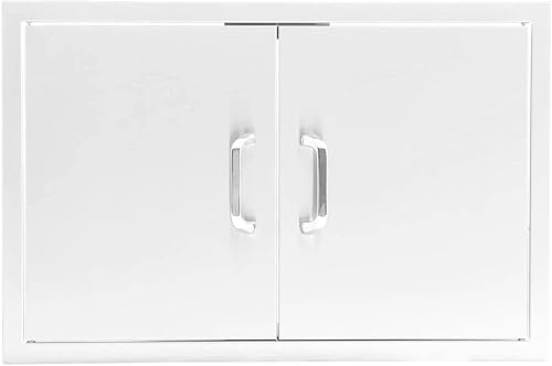 BBQGUYS Puerta de acceso doble de acero inoxidable de 25 pulgadas, tradicional