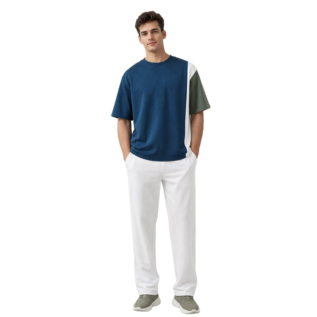 Cotton Blend Oversized Casual Round Neck Co-Ord Set For Men Casual Sleepwear & Loungewear Set & Relaxed Night Suits Set For Men-image-37
