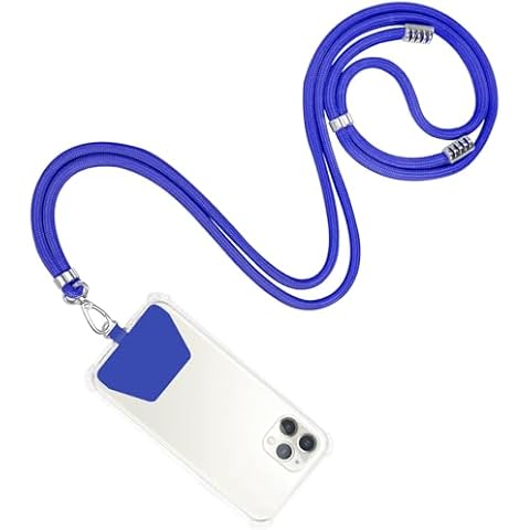 takyu Phone Lanyard, Universal Cell Phone Lanyard with Adjustable Nylon Neck Strap, Phone Tether Safety Strap Compatible for Most Smartphones (Blue) Cover