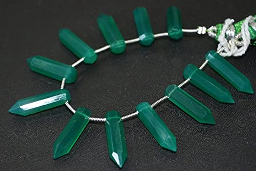 Onyx vert perles pointes pour créer des bijoux bohèmes d'été