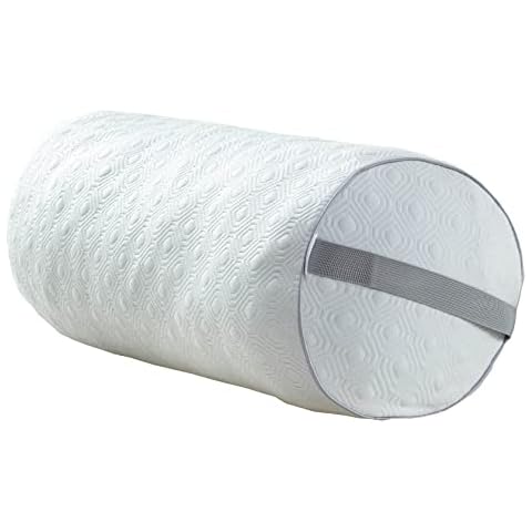 Kingnex Adjustable Roll Bolster Pillow, Under Knees for Sleeping on Back, Between Legs for Side Sleepers Shredded Cool Gel Infused Memory Foam Insert with Removable Bamboo Cover 18x6 Cover