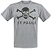 FC St. Pauli Totenkopf Männer T-Shirt grau meliert 3XL