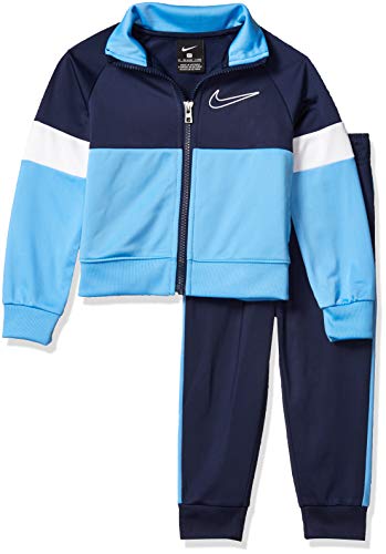 Nike Kids Baby Boy's Color Block Zip Jacket/Joggers Track Set (Toddler) Midnight Navy 2T Toddler