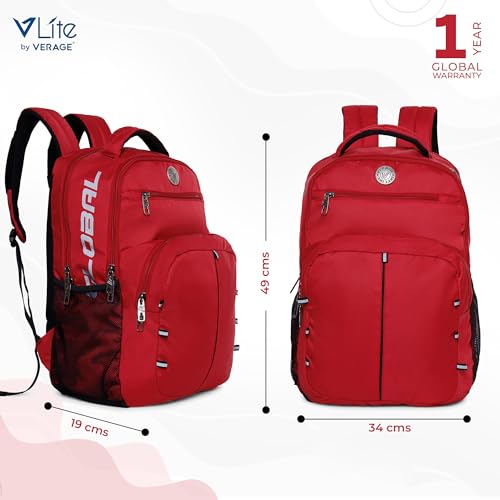 Image of ACEPACK Global 25.91 Liters Water Repellant 17.32 inch Laptop Backpack With Rain Cover For Casual, Outdoor, Office Or Daily Use (Red)
