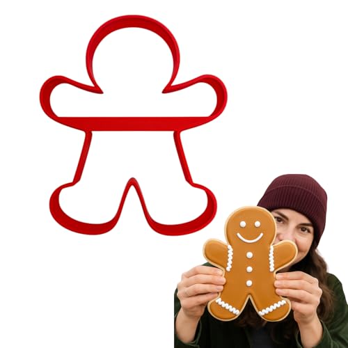 Foose Cookie Cutters Extra Large XL Gingerbread Man with Brace Cookie Cutter 8.5 in, Made in the USA (3D Printed PLA Plastic)