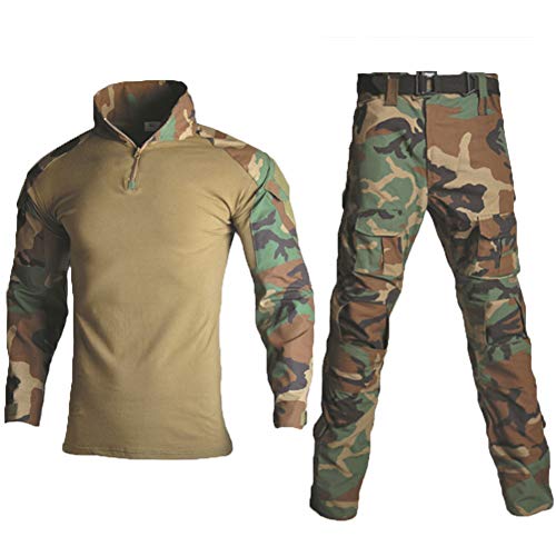 Harglesman G3 Combat Clothes Suits Jungle With Elbow Knee Pads For Men Tactical Shirts Trousers For Work Training Hunting Military Airsoft Paintball Uniform Sets Apparel Gear Jungle M #TOP1