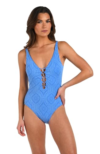 La Blanca Women's One Piece Swimsuit Plunge Tummy Control Bathing Suit