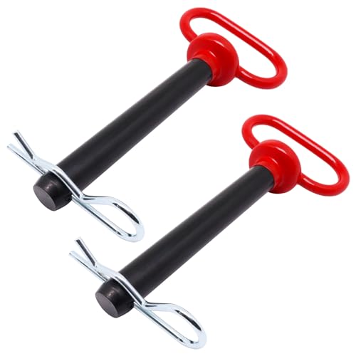 YuGtcen Hitch Pin, Tractor Towing Hitch Pin and Clip, Red Handle Trailer Hitch Pin Gate Pins for Towing RV, Truck, Boat, Car, Tractor (3/4 x 5 incn)