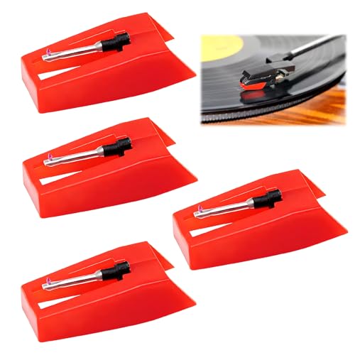 4PCS Aiguilles de Remplacement Universelles pour Tourne-Disque,Stylets de Remplacement en Diamant pour Platine Vinyle Stylets de Remplacement pour Platine Vinyle