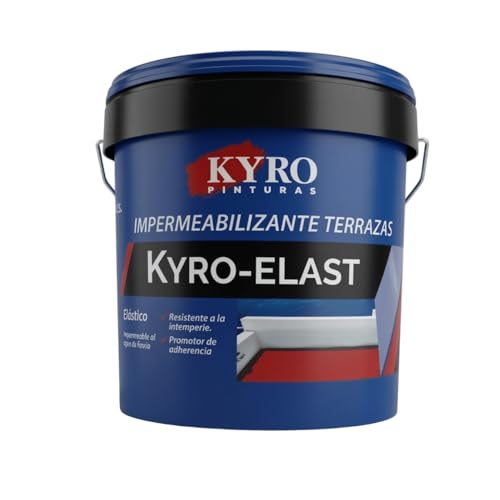 KYRO PINTURAS - Membrana de Poliuretano al Agua - Impermeabilizante de Alta Resistencia para Terrazas, Tejados - Rojo, Gris, Blanca, Transparente - 14L, 4L y 750ml (Blanca, 0,75 Litros)