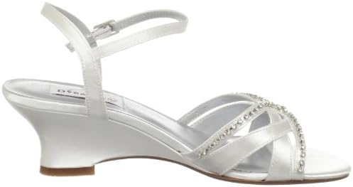 Dyeables womens Peg wedges sandals, White Satin, 5.5 US | Image 5