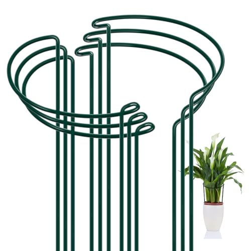 FEED GARDEN 6 Pack Plant Support Stakes, Peony Cages and Supports, Metal Garden Plant Stake(10' Wide...