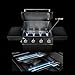 BURNHARD® Gasgrill 4-Brenner, 15 kW, 4 Edelstahlbrenner, Piezo-Zündung, große Grillfläche 70x41,5 cm, Gussrost, für bis zu 15 Personen, Outdoor BBQ – Big FRED Base