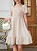 blibean Tween Girls Summer Dress Teen Girl Chiffon Flower Boho Dresses Big Kids Flutter Short Sleeve Homecoming Clothes Wedding Swiss Dots Easter Vestidos Niñas Size 8-9 Years Old Beige