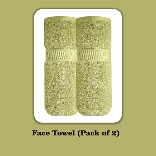Image of Sulfar 100% Terry Ring Spun Cotton Face Towel - Quick-Dry, Highly Absorbent (480 GSM) (30 x 30 Cm) Misty Green (Pack of 2)