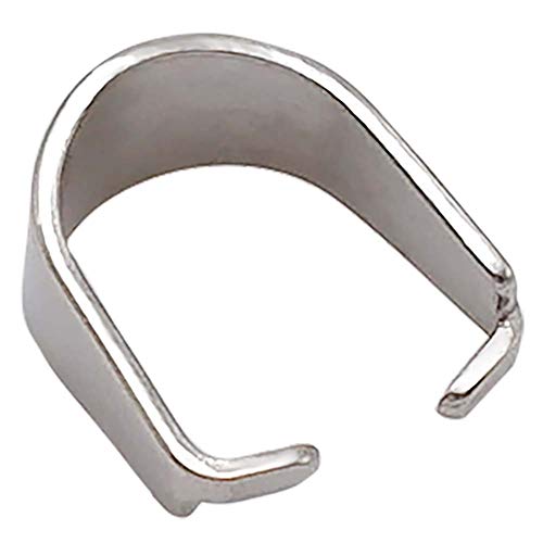 THREENEST 200PCS 304 Stainless Steel Pinch Bails for Pendant Charms, Snap Open Clips Bail, Connector Metal Clasps Findings Supplies for Necklace Bracelet Jewelry Making [4x9mm]
